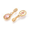 Brass Micro Pave Cubic Zirconia Pendants KK-N263-29A-G-2