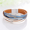 Two Tone Imitation Leather Multi-strand Bracelets for Women WGE2A7B-07-1