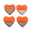 Opaque Resin & Walnut Wood Pendants RESI-T035-36B-1