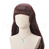 Natural Shell Flat Round Pendant Necklace with Round Snake Chains NJEW-JN04219-5