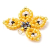 Seed Beads Beaded Charms PALLOY-MZ00320-04-4