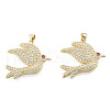 Brass Micro Pave Clear Cubic Zirconia Pendants ZIRC-N039-252-2