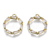 Brass Inlaid Clear Cubic Zirconia Pendants ZIRC-S069-016G-1