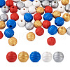 Fashewelry 50Pcs 5 Styles Painted Natural Wood Beehive European Beads WOOD-FW0001-01-22