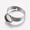 Tarnish Resistant Adjustable 304 Stainless Steel Finger Rings Components STAS-I097-037A-P-2