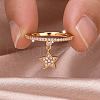 Brass Micro Pave Cubic Zirconia Finger Rings for Women SB7681-2-2