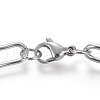 Tarnish Resistant 304 Stainless Steel Paperclip Chain Bracelets BJEW-I288-09P-2