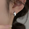 Fashionable S925 Sterling Silver Teardrop Stud Earrings DP0652-2-1