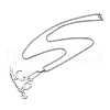 304 Stainless Steel Arabic Pendant Box Chain Necklaces for Women Men NJEW-R013-04P-4