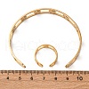 304 Stainless Steel Cuff Bangle & Cuff Rings Sets SJEW-Z003-01G-5