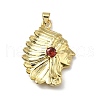 Brass Micro Pave Cubic Zirconia Pendants KK-C090-46G-1