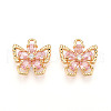 Brass Micro Pave Cubic Zirconia Charms KK-N262-111C-G-1