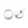 304 Stainless Steel Brooch Cabochon Settings STAS-E547-08E-P-2