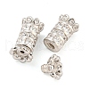 925 Sterling Silver with Rhinestone Screw Clasps STER-B005-41A-P-2