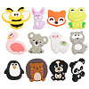 CHGCRAFT 12Pcs 12 Style Silicone Focal Beads SIL-CA0002-09-1