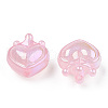 UV Plating Rainbow Iridescent Acrylic Beads OACR-T027-01-A04-2