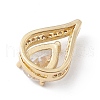 Rack Plating Brass Micro Pave Cubic Zirconia Slide Charms X-KK-E003-20G-03-2