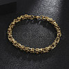 201 Stainless Steel Byzantine Chain Bracelets BJEW-R313-01G-2