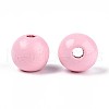 Spray Painted Round Natural Schima Wood Beads WOOD-A018-12mm-05-2