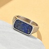 316L Stainless Steel Natural Lapis Lazuli Finger Rings for Women RJEW-U054-02C-03P-3
