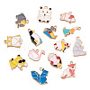Craftdady 56Pcs 14 Style Rack Plating Alloy Enamel Pendants ENAM-CD0001-25-11
