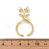 Brass Micro Pave Cubic Zirconia Open Cuff Rings for Women RJEW-U057-18G-02-5