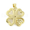 Rack Plating Brass Micro Pave Cubic Zirconia Pendants KK-Q784-32G-01-2