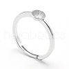 Anti-Tarnish Rhodium Plated 925 Sterling Silver Finger Ring Components STER-E060-15P-1