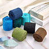 Beadthoven 6 Rolls 6 Colors Burlap & Linen Ribbon OCOR-BT0001-03-5