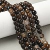 Dyed Natural Agate Faceted Round Beads Strands G-E320E-8mm-14-5