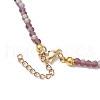 304 Stainless Steel with Glass Round Beaded Necklaces for Women NJEW-JN04684-6