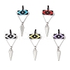 Cylinder Seed Beaded Eye Pendants PALLOY-MZ00650-1