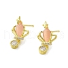Brass Micro Pave Cubic Zirconia Earrings for Women EJEW-E306-01G-01-1