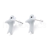 Cute Whale Resin Stud Earrings EJEW-K089-02P-1