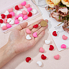 DICOSMETIC 40Pcs 4 Colors Heart Food Grade Eco-Friendly Silicone Beads SIL-DC0001-77-3