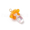 Glass Seed Beaded Jellyfish Pendants PALLOY-MZ00706-05-3