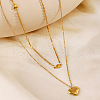 Stainless Steel Double Layer Heart Pendant Necklaces for Women FS-WG1E710-01-4