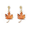 Autumn Theme Alloy Dangle Stud Earrings EJEW-G148-24G-02-2