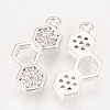 Brass Cubic Zirconia Pendants X-ZIRC-Q002-140P-2
