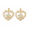 Brass Micro Pave Cubic Zirconia Pendants ZIRC-F134-02G-02-2