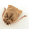 Polyester Imitation Burlap Packing Pouches Drawstring Bags X-ABAG-R004-18x13cm-03-2