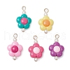 Two Tone Opaque Acrylic Beads with 304 Stainless Steel Flat Head Pins Pendants PALLOY-JF03483-01-1