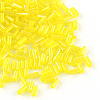 AB Color Plated Glass Bugle Beads SEED-R011-170-1