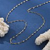 2MM 304 Stainless Steel Textured Dapped Chain Necklaces NJEW-T016-14G-2