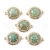 Natural Green Aventurine Faceted Connector Charms G-H323-03G-10-1