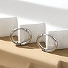 Tarnish Resistant 202 Stainless Steel Huggie Hoop Earrings EJEW-F111A-17mm-P-1