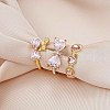 Alloy & Rhinestone Cuff Finger Rings Sets FS-WG1129B-01-2