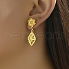 Flower Feather Pendant Alloy Stud Earrings EC7501-1