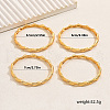 4Pcs Elegant Wave Zinc Alloy Bangle Set for Women HJ1399-3-5