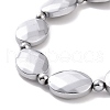 Synthetic Hematite Oval Beaded Stretch Bracelet for Men Women G-C006-12-3